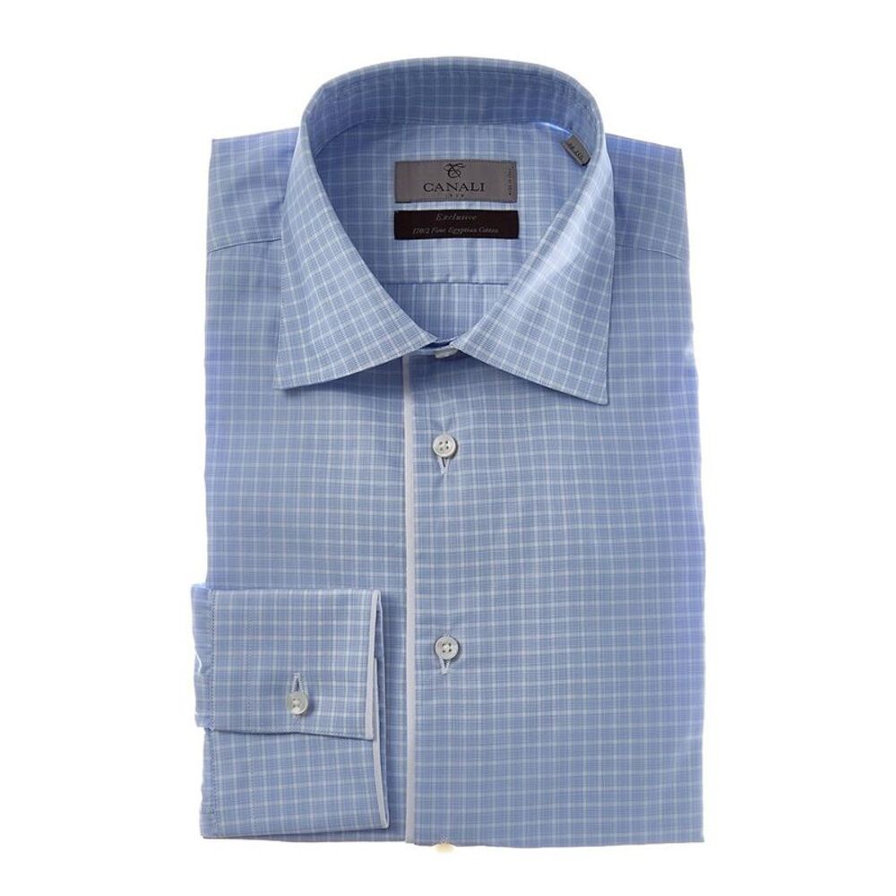 Canali Mens  Dress Shirt, Blue